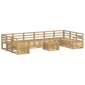 vidaXL Outdoor Sofa Set 11 pcs 10-Seaters White Solid Acacia Wood