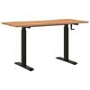 vidaXL Desk Black and Light Brown 140 x 60 cm Solid Oak Wood