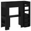 vidaXL Loft Bed Frame with Desk Black Oak 75 x 190 cm Engineered Wood