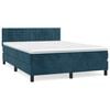 vidaXL Box Spring Bed with Mattress Dark Blue 140x190 cm Velvet