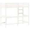 vidaXL Loft Bed without Mattress White 75x190 cm Small Single Solid Wood Pine