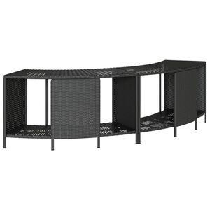 vidaXL Storage Shelves for Hot Tub 2 pcs Black Poly Rattan