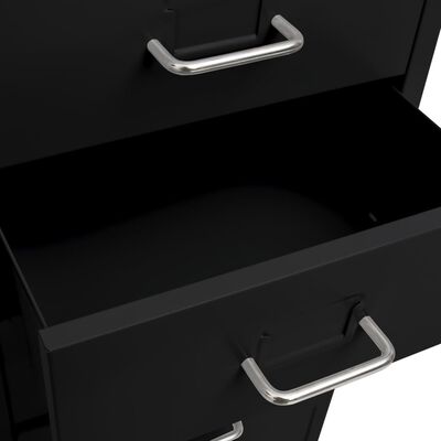 vidaXL Mobile File Cabinet Black 28x41x109 cm Metal
