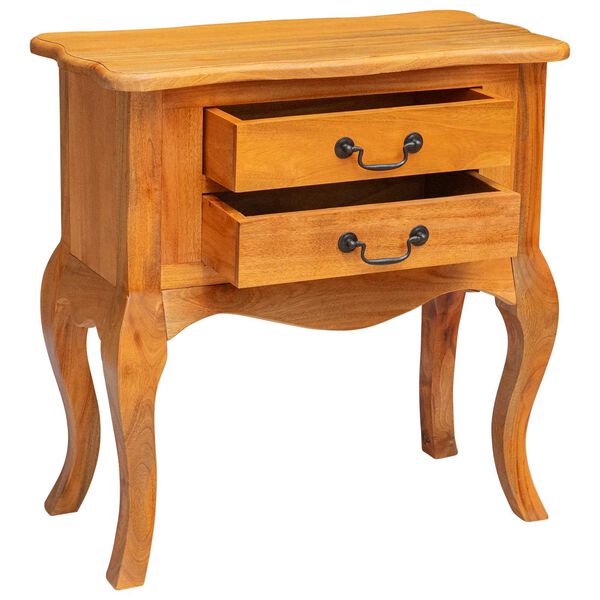vidaXL Side Table Natural 60.5 x 30 x 61 cm Solid Mahogany Wood