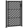 vidaXL Garden Gate Black 100x150 cm Steel Cross Design