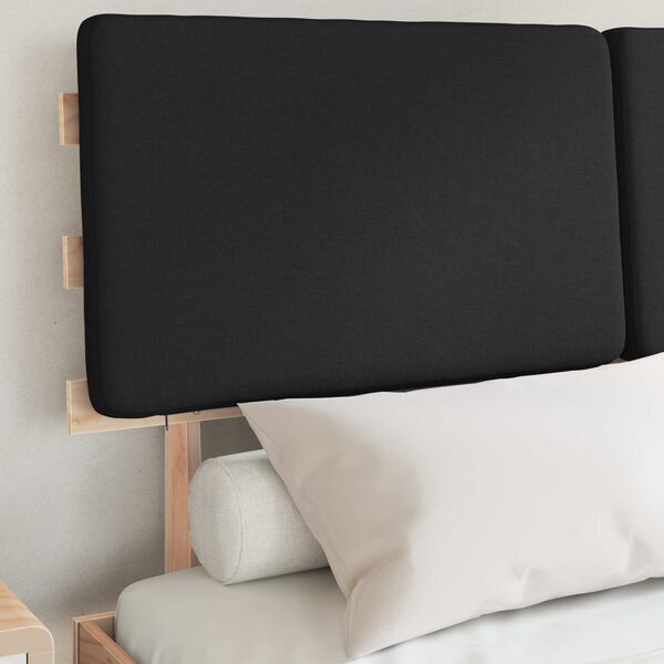 vidaXL Bed Frame with Upholstered Headboard Black 135 x 190 cm