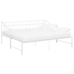 vidaXL Pull-out Sofa Bed Frame without Mattress White Metal 90x200 cm