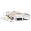 vidaXL Bed Frame without Mattress White 150x200 cm King Size Solid Wood Pine