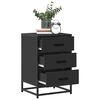 vidaXL Bedside Cabinet Black 40x34.5x60 cm Engineered Wood and Metal