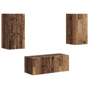 vidaXL TV Cabinet Set 2 pcs Old Wood Engineered Wood