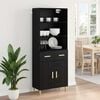 vidaXL Highboard Black Oak 69.5 x 32.5 x 180 cm Engineered Wood