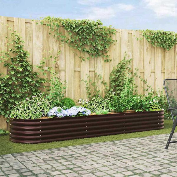 vidaXL Garden Raised Bed Brown 320 x 80 x 44 cm Steel