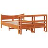 vidaXL Bed Frame with Headboard Wax Brown 150x200 cm King Size Solid Wood Pine