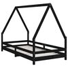 vidaXL Kids Bed Frame Black 90x190 cm Solid Wood Pine