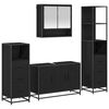 vidaXL Bathroom Furniture Set 4 pcs Black Oak Engineered Wood