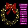 vidaXL Wreath with 80 LEDs Warm white 91 x 91 x 9 cm Rattan