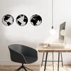 Homemania Wall Decoration World 140x41 cm Steel Black