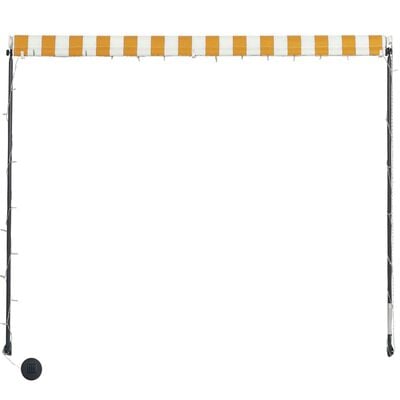 vidaXL Retractable Awning with LED 150x150 cm Yellow and White