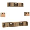 vidaXL TV Cabinet Set Wall-mounted 7 pcs Artisan Oak Engineered Wood