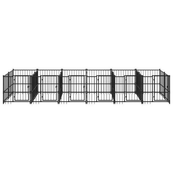 vidaXL Outdoor Dog Kennel Steel 11.26 m&sup2;