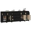 vidaXL Sideboard Black 230x35x80 cm Solid Wood Pine