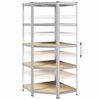 vidaXL Corner Shelf with Shelf Silver 90 x 90 x 198 cm Engineered Wood
