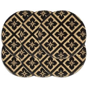 vidaXL Placemats 6 pcs Black 38 cm Round Jute