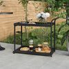 vidaXL Bar Cart Black 100x45x83 cm Poly Rattan