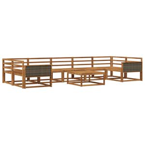 vidaXL Outdoor Sofa Set 8 pcs Natural Solid Acacia Wood