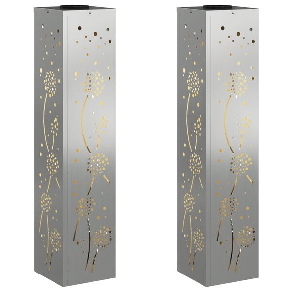 vidaXL Solar LED Pathway Light 2 pcs Rusty Galvanized