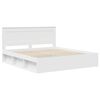 vidaXL Bed Frame with Headboard White 200 x 200 cm Solid Pine Wood