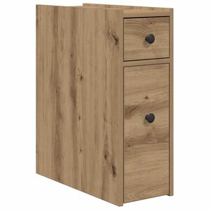 vidaXL Narrow Bathroom Cupboard with Wheels Artisian Oak Engineered Wood