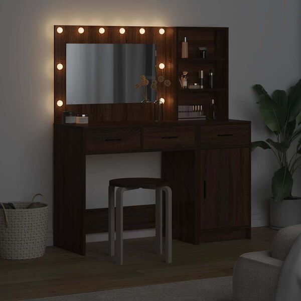vidaXL Dressing Table 2 pcs Brown 78.5 x 41 x 135 cm Engineered wood