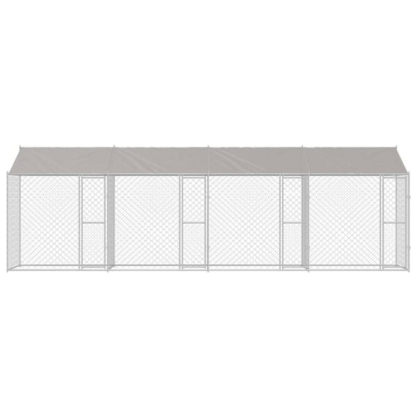 vidaXL Dog Cage with Roof Silver 800 x 200 x 258 cm Steel and PE