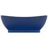 vidaXL Luxury Basin Overflow Oval Matt Dark Blue 58.5x39 cm Ceramic