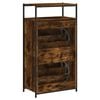 vidaXL Shoe Cabinet Smoked Oak 60x34x112 Engineered Wood