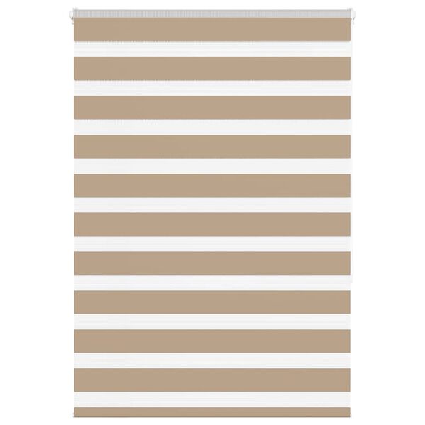 vidaXL Zebra Blind Sand Brown 110x150 cm Fabric Width 105.9 cm Polyester