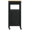vidaXL Kitchen Trolley Black 88.5 x 40 x 60 cm Solid Pine Wood