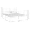 vidaXL Bed Frame without Mattress White Metal 180x200 cm Super King