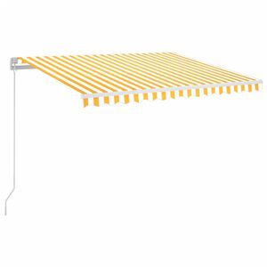 vidaXL Retractable Awning Yellow and White 350 x 250 cm