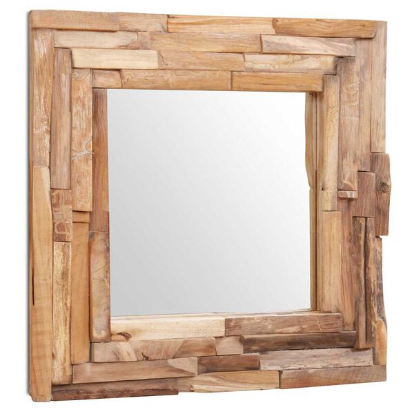 vidaXL Decorative Mirror Teak 60x60 cm Square