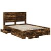 vidaXL Bed Frame with Drawer with Headboard Manual Engineered Wood