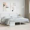 vidaXL Metal Bed Frame without Mattress with Headboard White 200x200cm