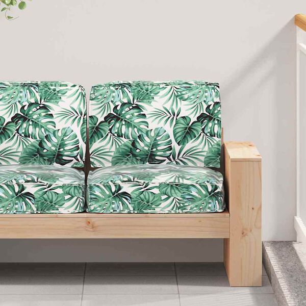vidaXL Pallet Cushion Set Floral 2 pcs Leaf pattern 60 x 60 x 12 cm