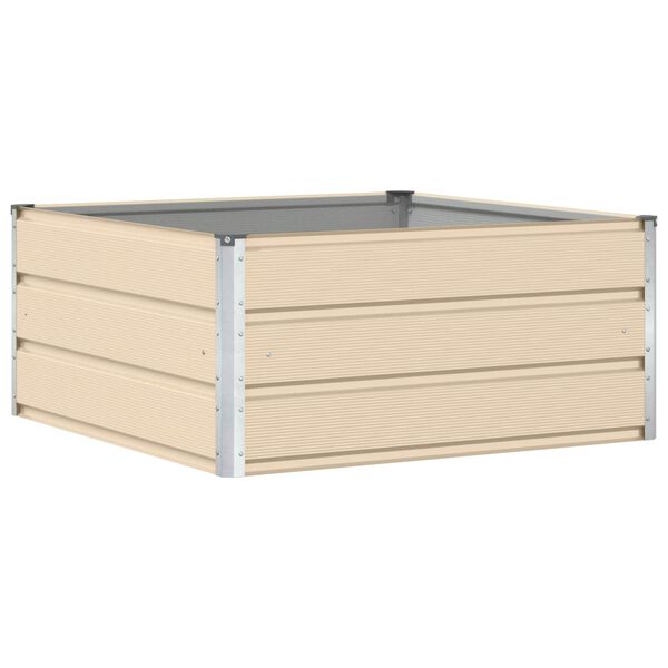 vidaXL Planter Ivory 100 x 100 x 45 cm Steel