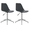 vidaXL Swivel Dining Chairs 2 pcs Light Grey PP