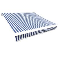vidaXL Awning Top Sunshade Canvas Blue & White 500x300 cm