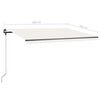 vidaXL Manual Retractable Awning with LED 450x300 cm Cream