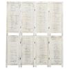 vidaXL 4-Panel Room Divider Cream 140x165 cm Wood