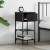 vidaXL Bedside Cabinet with Drawer 2 pcs Black Oak 33.5 x 36 x 70 cm